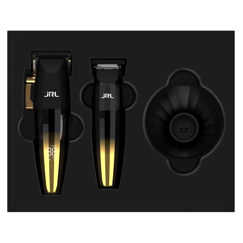 JRL Professional Fresh Fade 2020 Gold Clipper & Trimmer Set + Charging Base